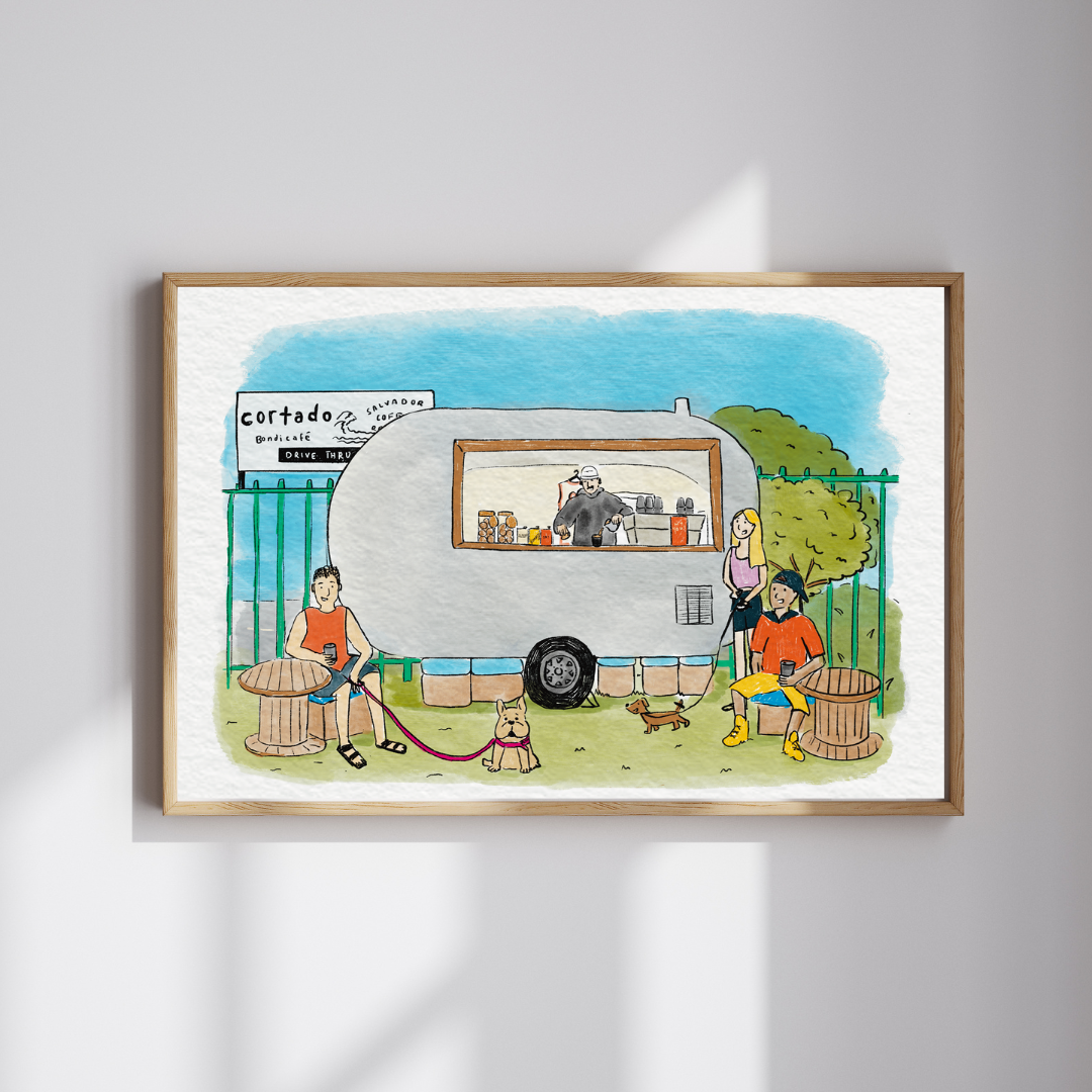 Cortado coffee van print