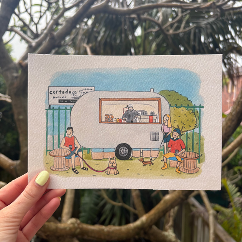 Cortado coffee van print
